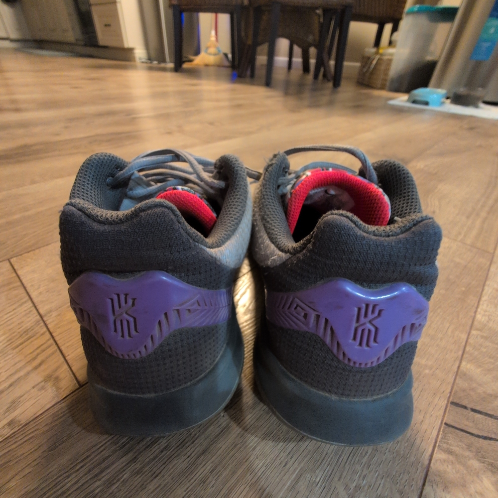 Nike Kyrie Irving Kids Gray and Purple Sneakers